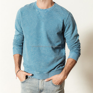 Ropa Vintage de alta calidad a granel lavado con ácido Unisex mezcla pesada cuello redondo Sudadera con capucha francés Terry sudaderas para hombres - Product Image 2