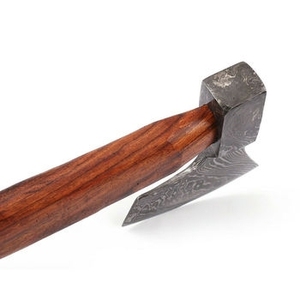 Hacha de Alta Calidad con Cabeza de Acero de Alto Contenido de Carbono de Grado Industrial, Mango de Madera de Palo de Rosa con Empuñadura de Cuero, ZA DAMASCUS MAKERS, Modelo Mattock Head Axe 5 - Product Image 3