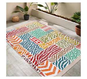 Alfombra Geométrica Tribal Colorida para Sala de Estar, Alfombra Lavable Multicolor de Estilo Étnico, Alfombra Decorativa para Dormitorio y Cuarto de Niños - Product Image 2