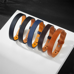 <b>Leather</b> <b>Bracelet</b> for Man Women Genuine Plain <b>Leather</b> Unisex Strap <b>Bracelet</b> Adjustable Jewelry - Product Image 1