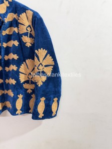Indian Suzani <b>Velvet</b> <b>Jacket</b> Handmade Floral Embroidery <b>Jacket</b> Boho Hippie <b>Jacket</b> Inside Cotton Iining <b>Jacket</b> Winter <b>Jacket</b> - Product Image 4
