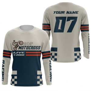 Maillot de course à manches longues, maillot de motocross respirant, maillots de dirt bike personnalisables, maillots de VTT sublimés pour le downhill - Product Image 6