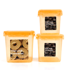 Clip Lock Airtight Leakproof PP <b>Square</b> Food Storage <b>Container</b> Set 3 Pcs 1200+1900+2900ml BPA Free Microwave Safe Presents - Product Image 1
