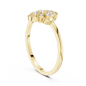Anillo de oro macizo de 14k para mujer con diseño de flor romántica, corte redondo minimalista, ideal para regalo, compromiso, aniversario, boda. - Product Image 4