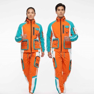 Survêtement streetwear léger et stylé, 2 pièces, veste et pantalon, coupe-vent en nylon froissé avec poches, unisexe - Product Image 2