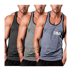 Camiseta sin mangas para hombre, de verano, para gimnasio, entrenamiento, transpirable, mezcla de algodón, atlética, fitness, corte muscular, informal, estilo urbano. - Product Image 3