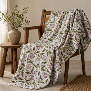 Tela de Algodón Puro para Vestidos de Mujer y Niña, Estampado Floral Hecho a Mano, Tela para Ropa India al por Mayor - Product Image 2