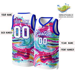 เสื้อบาสเก็ตบอลแบบซับลิเมชั่นสั่งทำพิเศษ เนื้อผ้าโพลีเอสเตอร์น้ำหนักเบา ระบายอากาศได้ดี ชุดยูนิฟอร์มทีมสำหรับผู้ชายและเยาวชน - Product Image 2
