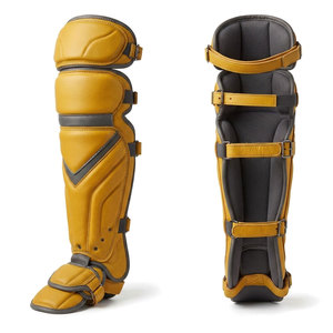 Protège-jambes de baseball WARPRO INDUSTRY en cuir, protection professionnelle, pliable, léger, coque rigide, sangles sécurisées, réglable - Product Image 1