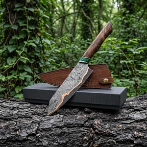 Black Smith 1987 Cooper Acier Damas 12 pouces Manche en bois de rose avec espaceur en résine - Product Image 6