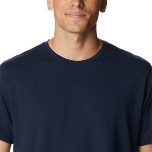 Camiseta de Manga Corta con Cuello Redondo para Hombre, Color Azul Marino, 100% Algodón, Corte Regular, Informal, Color Sólido, Tejido de Punto Jersey - Product Image 2