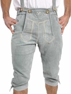 High Quality Leather Trachten for Men Traditional Bavarian Shorts with Flower Embroidery Genuine Leather Lederhosen for Men Wear - Product Image 2