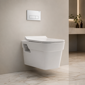Inodoro Moderno de Cerámica Ecológico de Una Pieza, Montado en la Pared, con Descarga por Gravedad y Drenaje P-trap, para Escuelas, Hoteles, Villas y Hospitales - Product Image 3