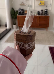 Hand-Made <b>Sandalwood</b> <b>Incense</b> Burner With Hollow Geometric Design Aromatic Diffuser For All-Season Use - Product Image 3