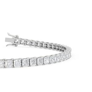 Bracelet éternité en or rose avec diamants de laboratoire de forme princesse de 9,14 CTW, exquis - Product Image 4
