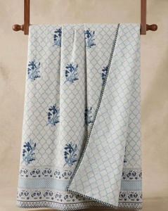 Manta dohar con patrón azul y verde para cama doble, también se puede usar como manta para aire acondicionado y cómoda en todas las ocasiones. Compre al por mayor. - Product Image 4