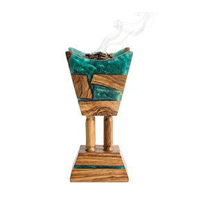 Quemador de Incienso Árabe Hecho a Mano para Ramadán, de Lujo, de Madera de Acacia y Resina Epoxi, Personalizado, para Oud y Bakhoor Musulmán, Duradero, Venta al por Mayor de Fábrica - Product Image 4