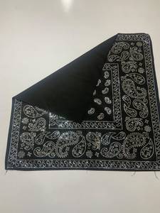 Black Rhinestone Bandana 22x22 Inch Paisley Design Unisex Street Style Decorative Headwear - Product Image 4