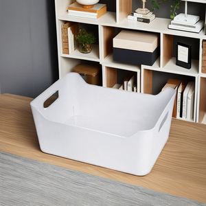 Panier de rangement rectangulaire en plastique PP avec couvercle Boîte de rangement de bureau pour l'organisation de collations pour les armoires de salle de bain de cuisine de bureau - Product Image 6