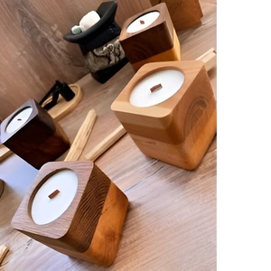 Pot à bougie unique de qualité supérieure, pot de rangement pour cire en bois de forme inédite, parfait pour la maison, pour la cire fondue, les bougies parfumées et les bougies chauffe-plat - Product Image 3