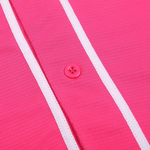 Girls Pink Short Sleeve Tennis Shirt Turn-<b>Down</b> Collar Moisture Wicking Regular Fit Solid Color Polyester Summer Apparel - Product Image 6
