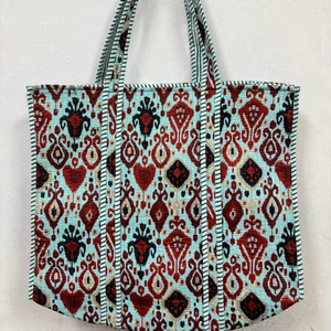 Bolso Tote de Algodón Acolchado Estilo Bohemio con Cierre, Diseño Floral Hermoso, Ideal para Primavera/Verano/Invierno, Bolsas de Compras para Mujer - Product Image 1