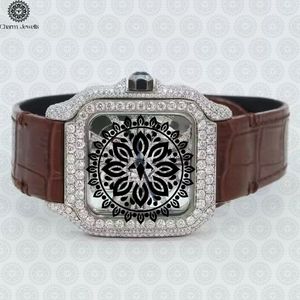 Montre mécanique de luxe Charm Jewells, boîtier en acier inoxydable, bracelet en cuir, verre saphir, analogique, mode homme, 40 mm, 10 bars d'étanchéité - Product Image 1