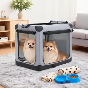 Jaula Plegable Portátil para Perros Pequeños de 24 Pulgadas, Transportín Suave de 3 Puertas con Aprobación de Aerolíneas, Almohadilla Lavable y Bolsa de Almacenamiento - Product Image 3