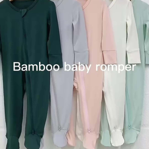 Combinaison Bébé Personnalisée avec Logo pour l'Automne, Grenouillère Unisexe en Coton Tricoté Respirant et Doux avec Fermeture Éclair Bidirectionnelle et Boutons - Product Image 6