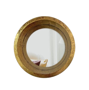 Miroir mural rond vintage moderne avec cadre en laiton oxydé, grand miroir décoratif pour entrée et salle de bain - Product Image 5