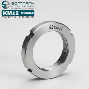 Écrous de blocage à droite KM12 M60X2.0, métriques de précision, entièrement filetés, finition naturelle, pour arbre de roulement, autobloquants, usinés CNC, classe 4 - Product Image 3