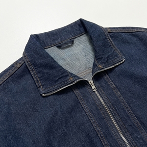 แจ็คเก็ตยีนส์สีน้ำเงินเข้มแบบซิป |   เสื้อแจ็คเก็ตทรงบอมเบอร์สไตล์สตรีทแวร์ขนาดโอเวอร์ไซส์ |   เสื้อโค้ทเดนิมเย็บตะเข็บตัดกัน |   ผู้ผลิต OEM ตามสั่ง - Product Image 3