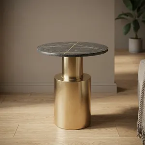 Modern Metal Coffee <b>Table</b> with Marble <b>Top</b> Durable Eco-Friendly Minimalist Design Living Room Furniture - Product Image 1