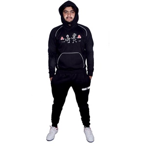 High Quality Custom Streetwear 100% Cotton Casual Autumn Winter Men's Sets Pullover Hoodie+<b>Pants</b> Pieces Tracksuit Sweat Set - Product Image 3