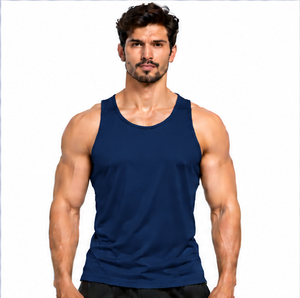 Custom Logo <b>Mens</b> Tank Tops Fitness Sportswear Breathable Sleeveless <b>Singlet</b> Gym Muscle Vest Summer Casual Cotton Plus Size OEM O - Product Image 1