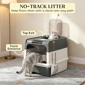 18.9-Inch Rectangle <b>Cat</b> Litter <b>Box</b> with Easy Clean Feature Eco-Friendly PP & ABS Material Durable Dog App Control Compatible - Product Image 4