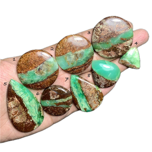 Precio de fábrica al por mayor del crisoprasa de Boulder, piedra preciosa suelta en forma de cabujón - Product Image 3