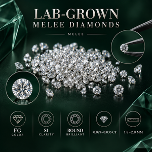 Diamants ronds brillants de taille moyenne cultivés en laboratoire 0,027-0,035 CT |   Diamants en vrac de couleur FG, clarté SI, 1,8-2,0 mm, fourniture en gros pour bijoux - Product Image 5