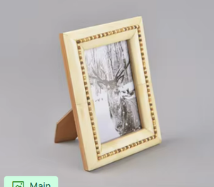 Cadre photo décoratif élégant en os incrusté de perles, fait main, couleur crème, pour maison et bureau haut de gamme - Product Image 4