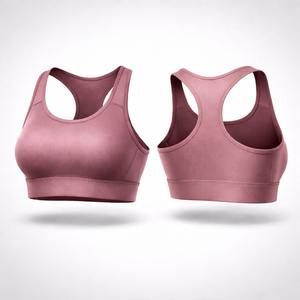 Sujetador deportivo OEM personalizado para mujer, liso, antiarrugas, transpirable, de Spandex/Poliéster, de alto impacto, para Yoga, Fitness y Running, con cierre frontal. - Product Image 1