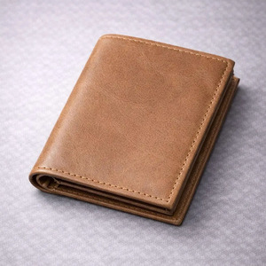 Portefeuille homme en cuir véritable premium, fin, anti-RFID, pliable, logo personnalisé, vente en gros, fournisseur OEM, haute qualité, à vendre - Product Image 1