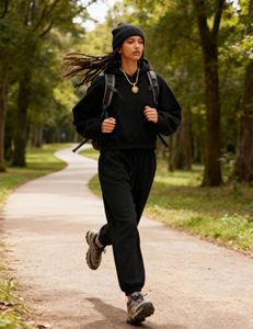 Ensemble de survêtement sportif personnalisé pour femmes, ensemble deux pièces sexy et tendance, hauts à manches longues décontractés, vêtements unis pour femmes - Product Image 4