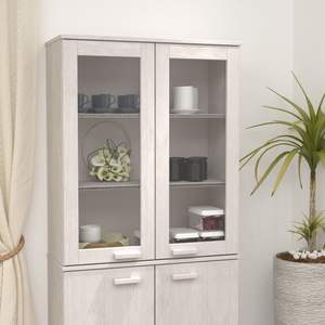 Meuble haut en MDF de pin massif blanc 33,5 x 13,8 x 39,4 po pour salon - Product Image 1