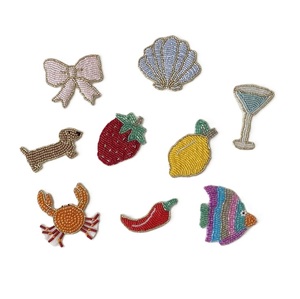 Patch brodé de perles fait main unique pour sacs, patch cœur brodé de perles de rocaille pour vêtements - Product Image 2