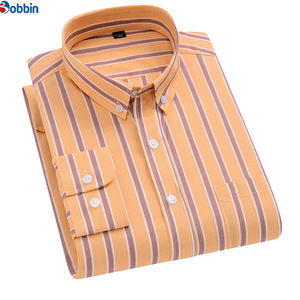 Camisa de Vestir Formal de Negocios para Hombre, Personalizada, Profesional, Nueva, a Rayas, de Manga Larga, 100% Algodón, Casual de Primavera, Suave, con Botones - Product Image 6