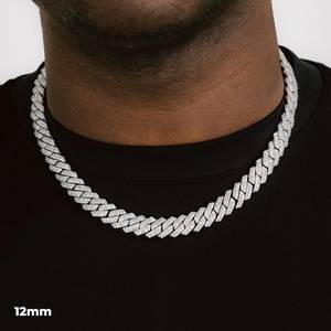 Chaîne cubaine en argent 925 style hip-hop, testée au diamant, avec moissanite étincelante, pour homme et femme, idéale pour les rappers et les occasions festives - Product Image 4