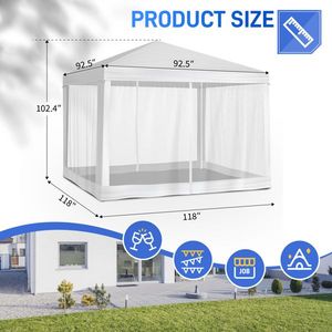Carpa para Bodas y Fiestas de 10x10 Pies con Diseño de Malla para Eventos al Aire Libre - Product Image 6