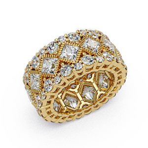 Anillo de Boda de Lujo con Corona de Diamantes Cultivados en Laboratorio de 8.65 Quilates y Oro Sólido de 14K, Estilo Princesa Imperial Real, para Mujer - Product Image 3