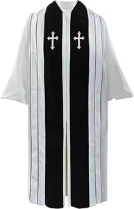 Túnica de sacerdote de lujo para clérigos de la iglesia, vestido de iglesia con cruz y bordado, tipo de tela poliéster - Product Image 4