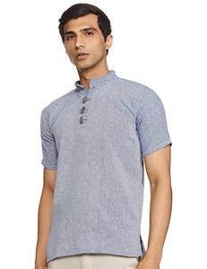 <b>Men's</b> Traditional Cotton Nepali <b>Short</b> <b>Kurta</b> Comfortable Ethnic Wear Indian & Pakistani Clothing at Wholesale Prices - Product Image 3